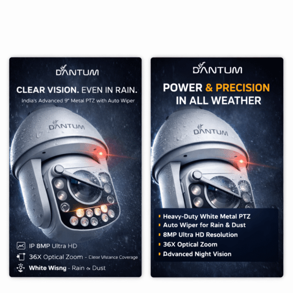 DANTUM 9” Metal PTZ Camera – Clear Vision, Even in Rain